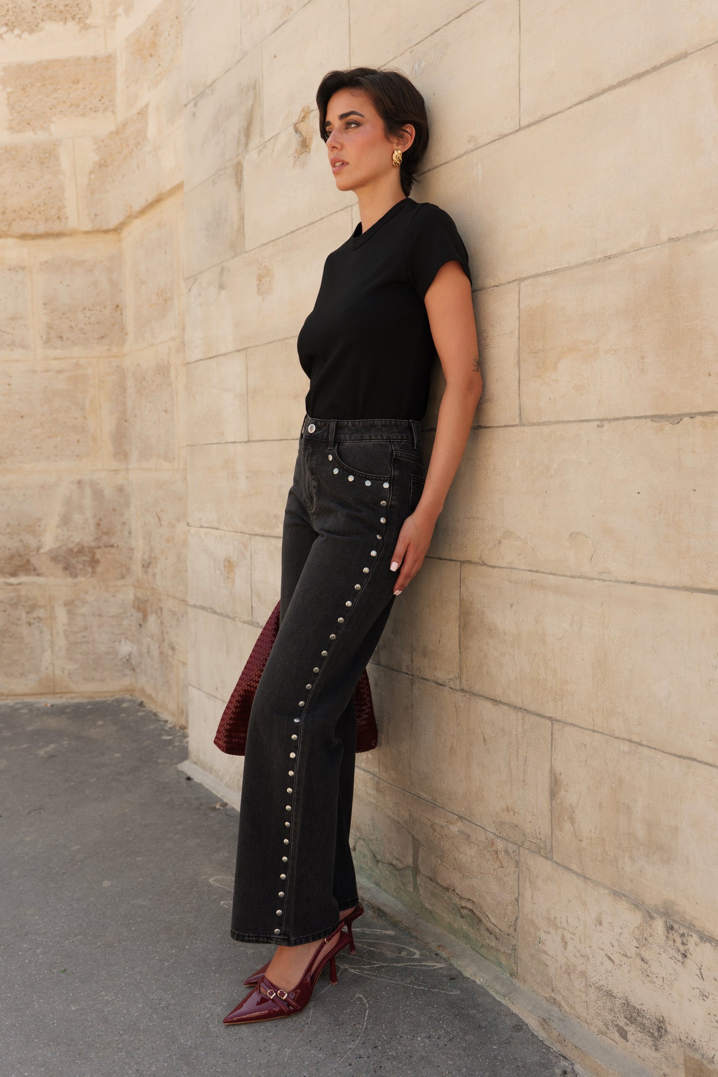 Riley Studded Jeans Black