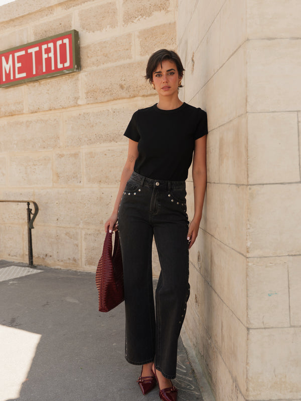 Riley Studded Jeans Black