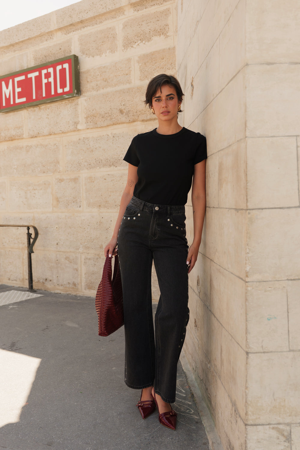 Riley Studded Jeans Black