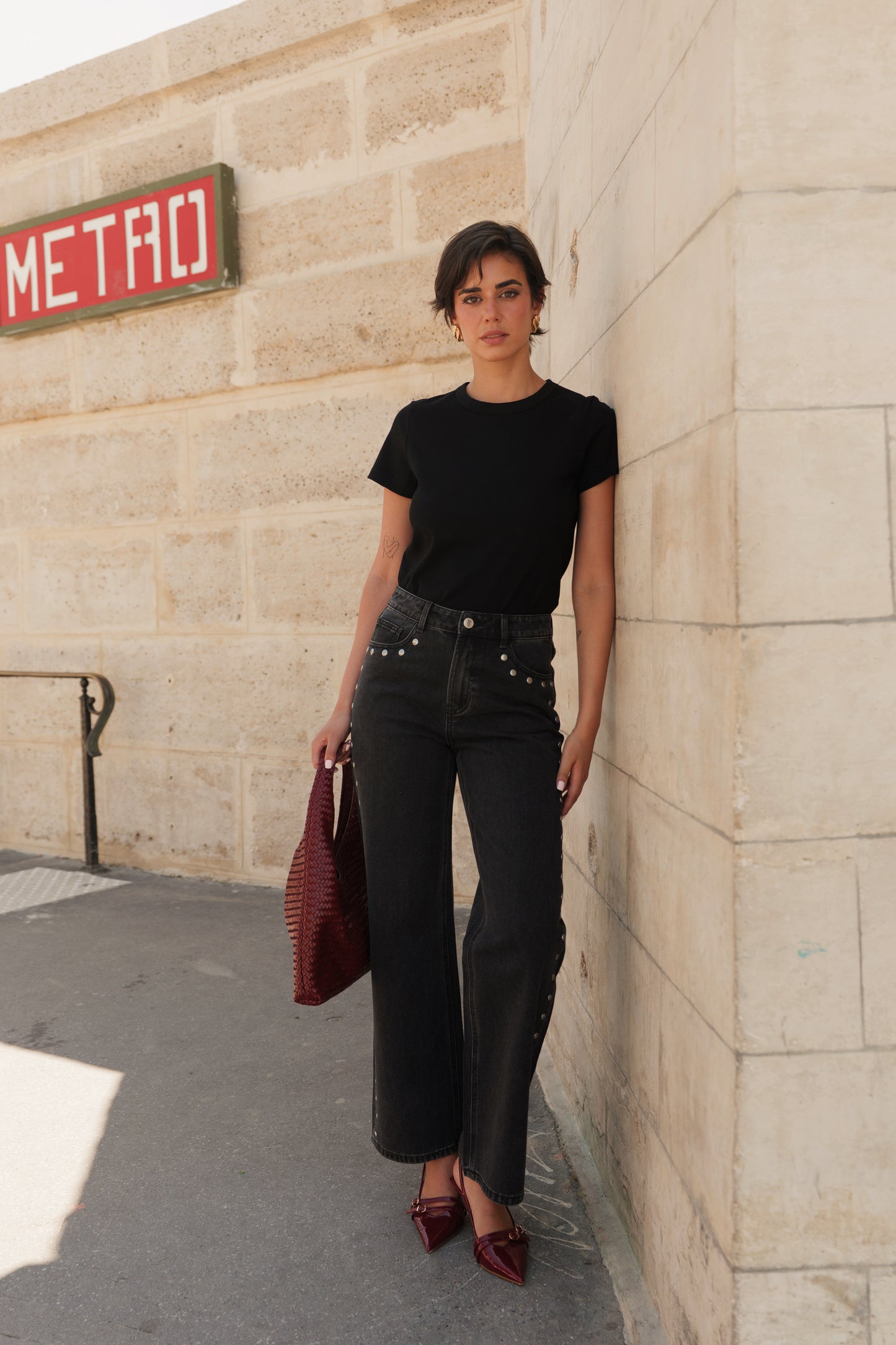 Riley Studded Jeans Black
