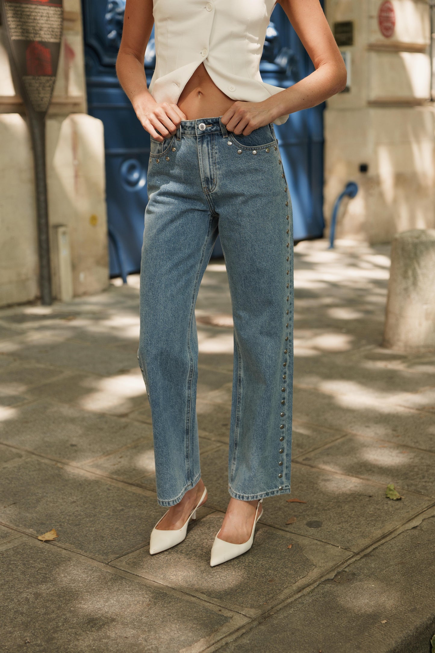 Riley Studded Jeans blue